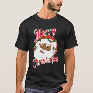 T-shirt Noir Joyeux Noël Africain-Américain Père Noël