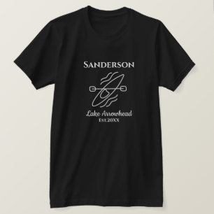 T-shirt Noir Kayak Monogramme Nom Maison du lac