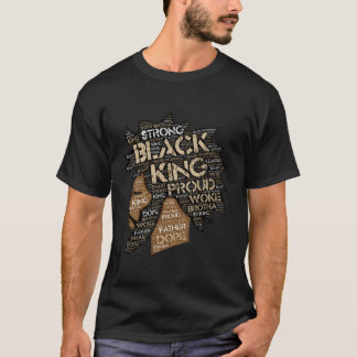T-shirt Noir King Man Paroles Père En Forme Libre Locs Afr
