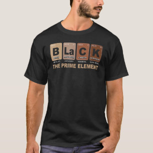 T-shirt Noir Le Premier Élément Mois de l'Histoire des Noi