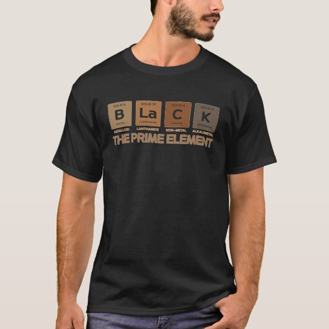 T-shirt Noir L'Élément Premier Tableau Périodique Noir His (Devant)