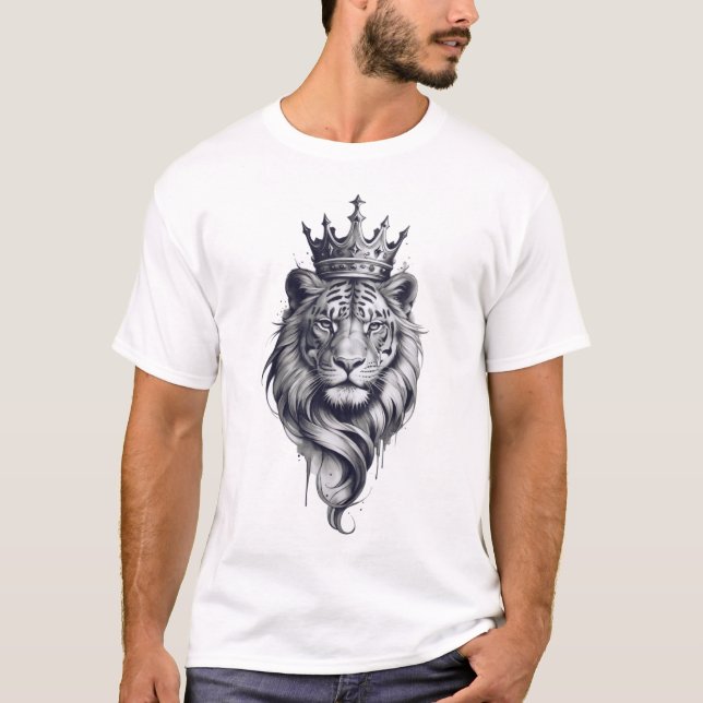T-shirt noir Lion King Head (Devant)