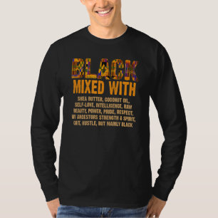 T-shirt Noir Mélangé Au Beurre De Shea Melanin Afro-Améric
