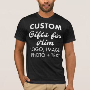T-shirt noir mince pour homme personnalisé