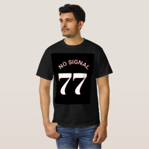 T-Shirt Noir Minimaliste Streetwear 77 No Signal
