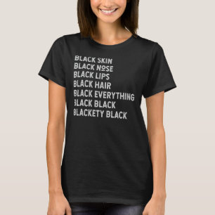 T-shirt Noir Noir Nez Noir Lèvres Noires État des cheveux