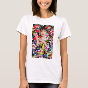 T-shirt Noir orphelin Alison - motif floral