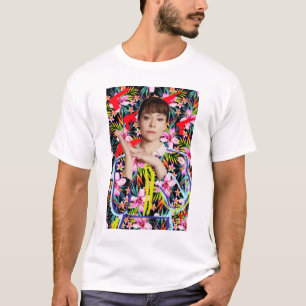 T-shirt Noir orphelin Alison - motif floral