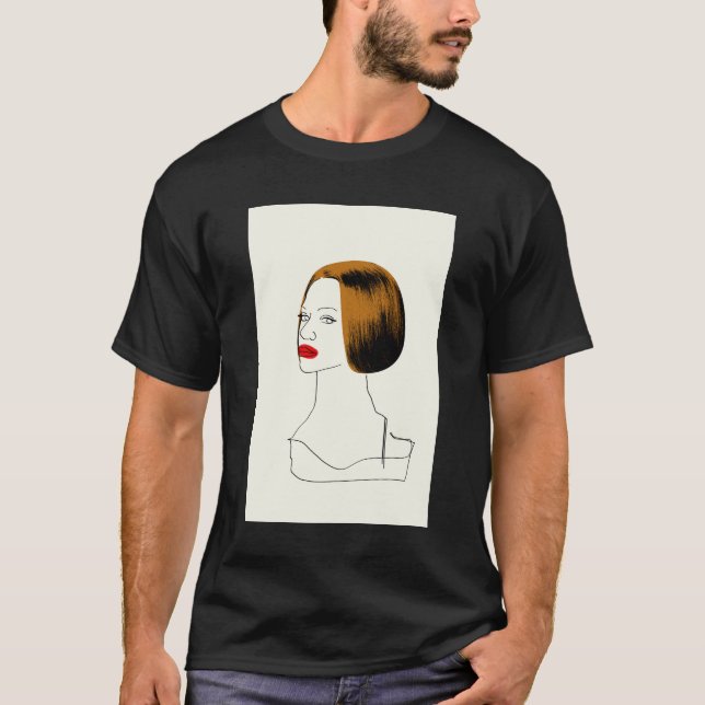 T-shirt Noir orphelin | Rachel - croquis chic de clone (Devant)