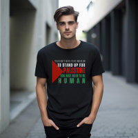 T-shirt noir PALESTINE GRATUIT pour homme