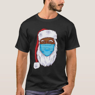 T-shirt Noir Père Noël 2020 Santa Claus Masque Visage