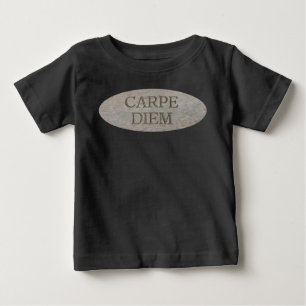T-shirt noir pour bébé Carpe Diem Stone