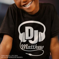 T-shirt noir pour enfants avec votre nom de DJ bla