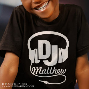 T-shirt noir pour enfants avec votre nom de DJ bla