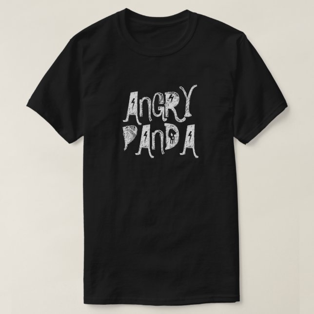 T-shirt noir pour homme de Panda en colère (Design devant)