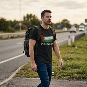 T-shirt noir pour homme 'LIBÉREZ LA PALESTINE'