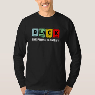 T-shirt Noir Premier Élément Périodique Table Chimie Fière