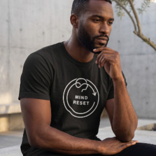 T-shirt noir « Réinitialisation de l'esprit » Sa