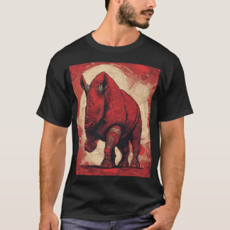 T-shirt noir, Rhino rouge