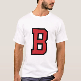 T-shirt Noir rouge de la lettre B | du sport | de fac