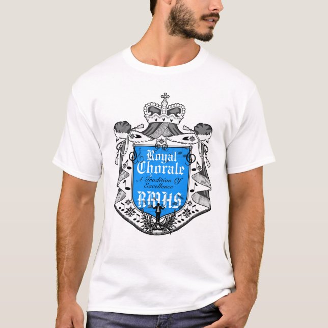 T-shirt noir royal de la crête 4B de choral (Devant)