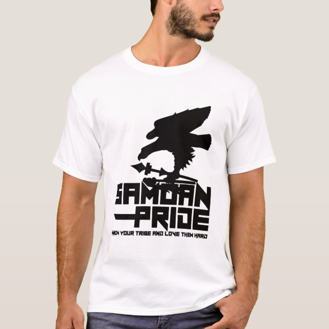 T-shirt Noir Samoan de fierté (Devant)