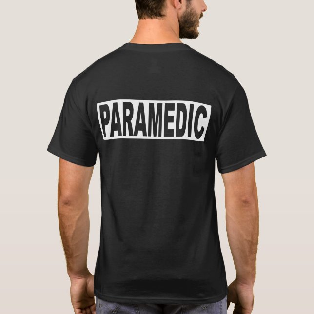 T-shirt Noir standard de chemise d'infirmier (Dos)