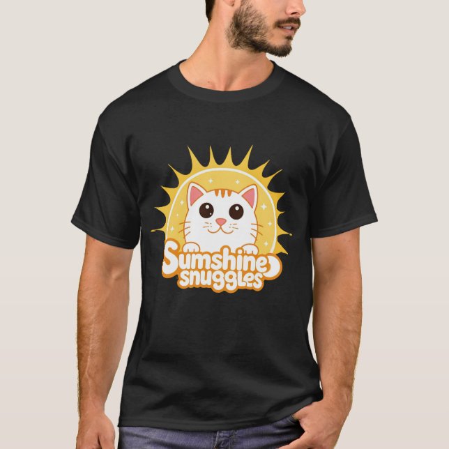 T-shirt noir "Sunshine Snuggles" (Devant)