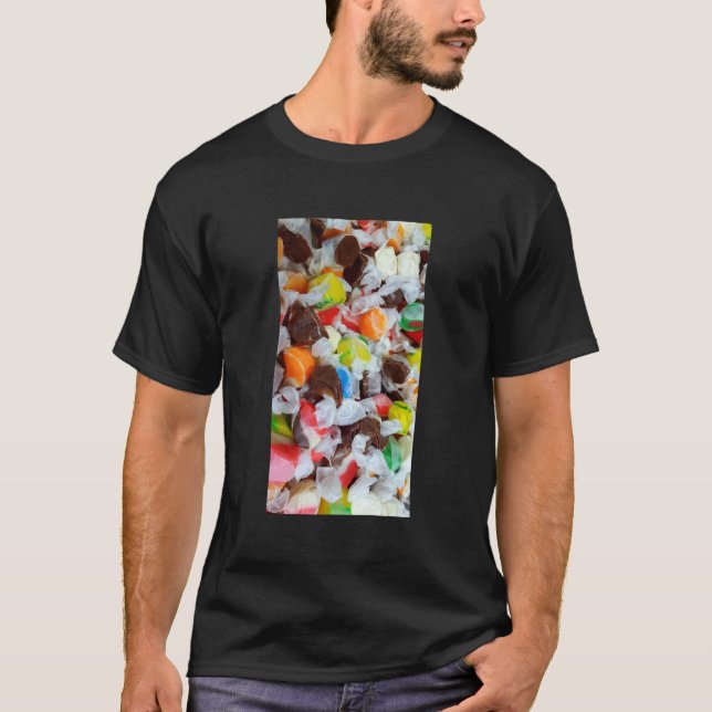 T-shirt Noir "Taffy d'eau salée" (Devant)