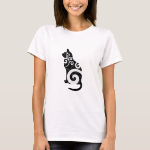T-shirt Noir tourbillonnant de chat