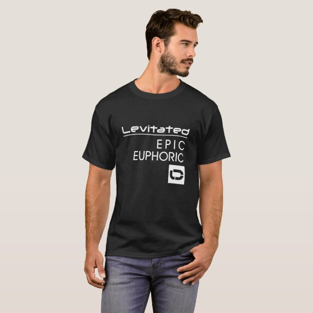 T-shirt noir V3 de l'émotion des hommes de LEV (Devant entier)