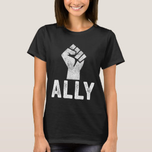 T-shirt Noir Vit Problème Ally Fist Support Blm