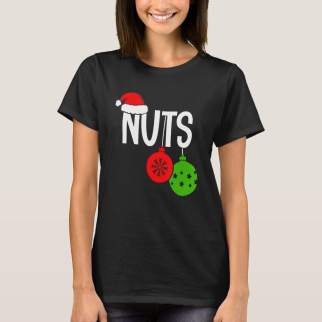 T-shirt Noix de Noël Couple de Noël M et Mme L (Devant)