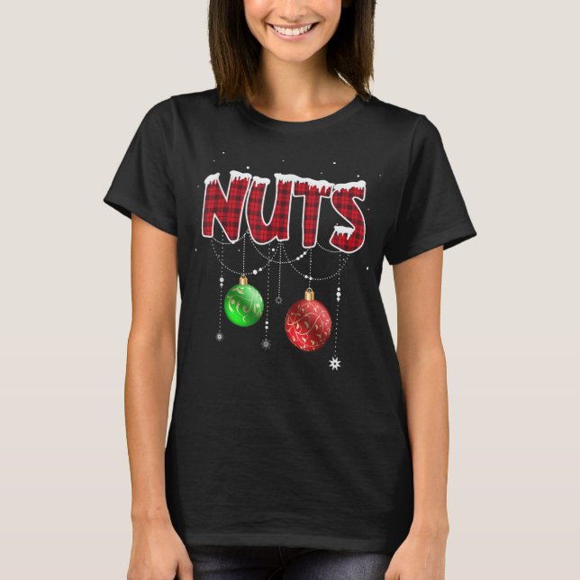 T-shirt Noix de poitrine Noël Correspondant Couple Poitrin (Devant)