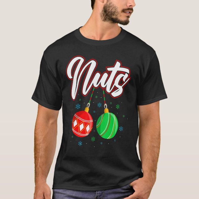 T-shirt Noix de poitrine Noël T Chemise drôle Matching Cou (Devant)