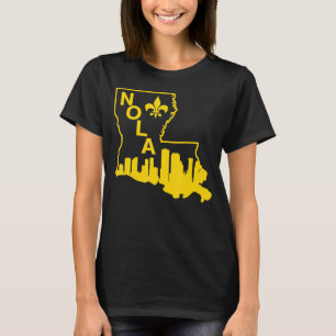 T-shirt Nola New Orleans Vintage Louisiane State Gold City