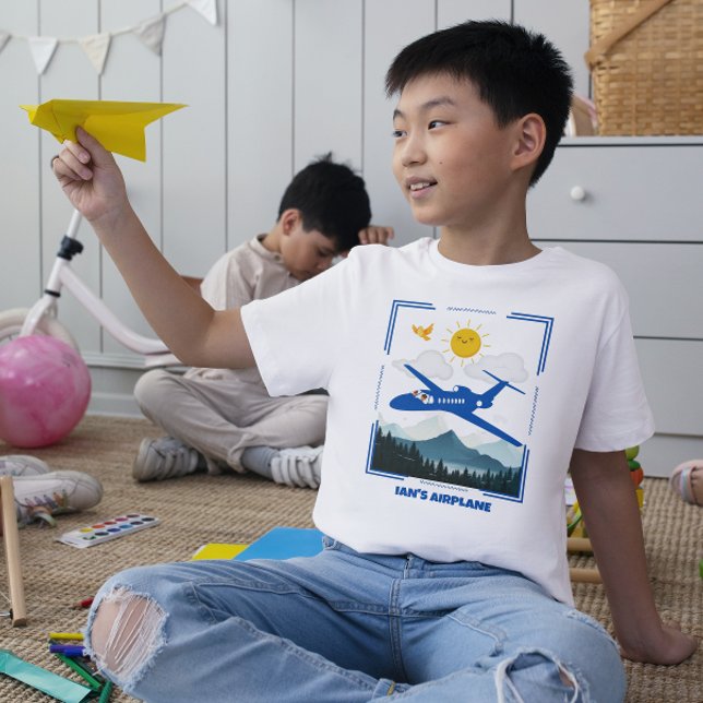 T-shirt Nom amusant et adorable de l'enfant Avion (Créateur téléchargé)