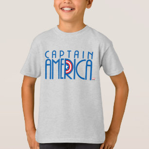 T-shirt Nom Art Déco de Captain America