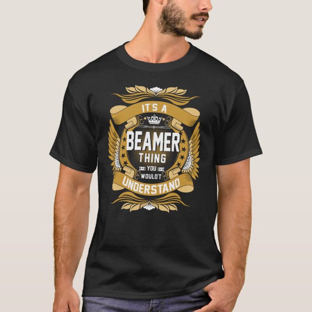 T-shirt Nom BEAMER, nom de famille BEAMER crête (Devant)