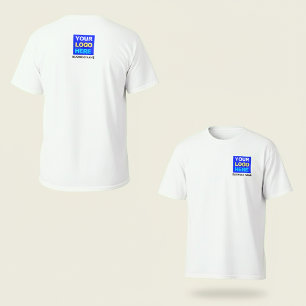 T-shirt Nom commercial et logo personnalisés avant et arri