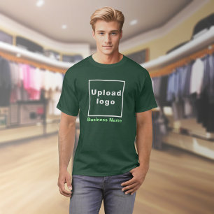 T-shirt Nom commercial et logo sur Deep Forest Green