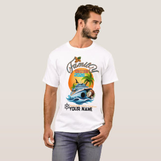 T-Shirt nom Croisière en famille personnalisée