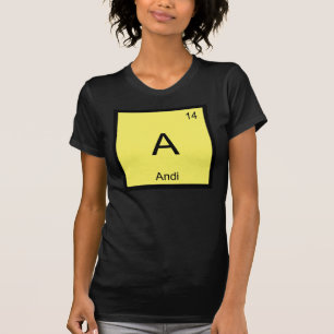 T-shirt Nom d'Andi Élément de chimie Tableau périodique