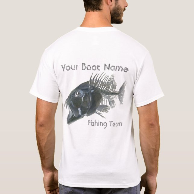 T-shirt Nom de bateau personnalisé Snapper Fishbones (Dos)