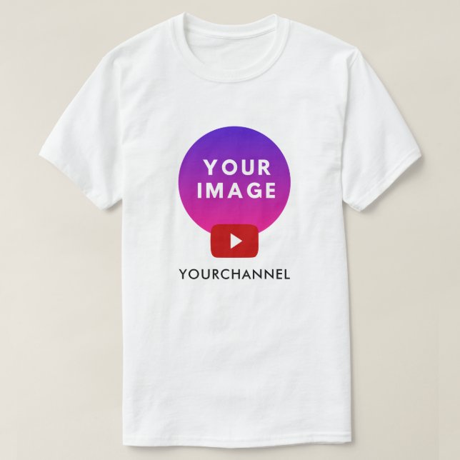 T-shirt Nom de canal Youtube personnalisé (Design devant)