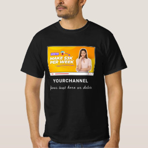 T-shirt Nom de chaîne Youtube personnalisé et ajout d'imag