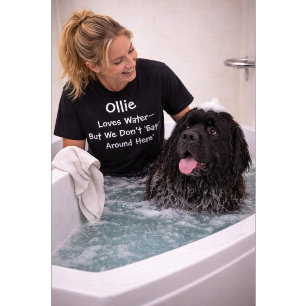 T-shirt Nom de chien personnalisé Aime l'eau mais pas le b
