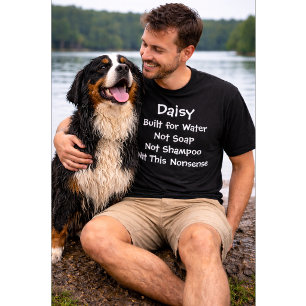 T-shirt Nom de chien personnalisé – Conçu pour l'eau, pas