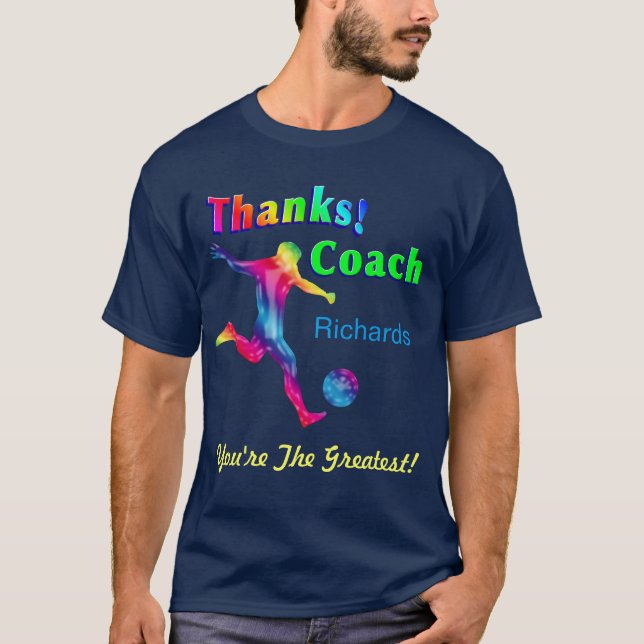 T-shirt Nom de coutume de chemise de Merci d'entraîneur du (Devant)