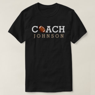 T-shirt Nom de coutume d'entraîneur de football américain